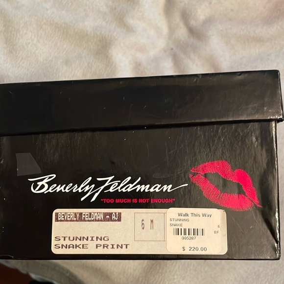 Beverly Feldman Snake Print Embellished Heels gem rhinestone sexy hot glam bling - Picture 9 of 9